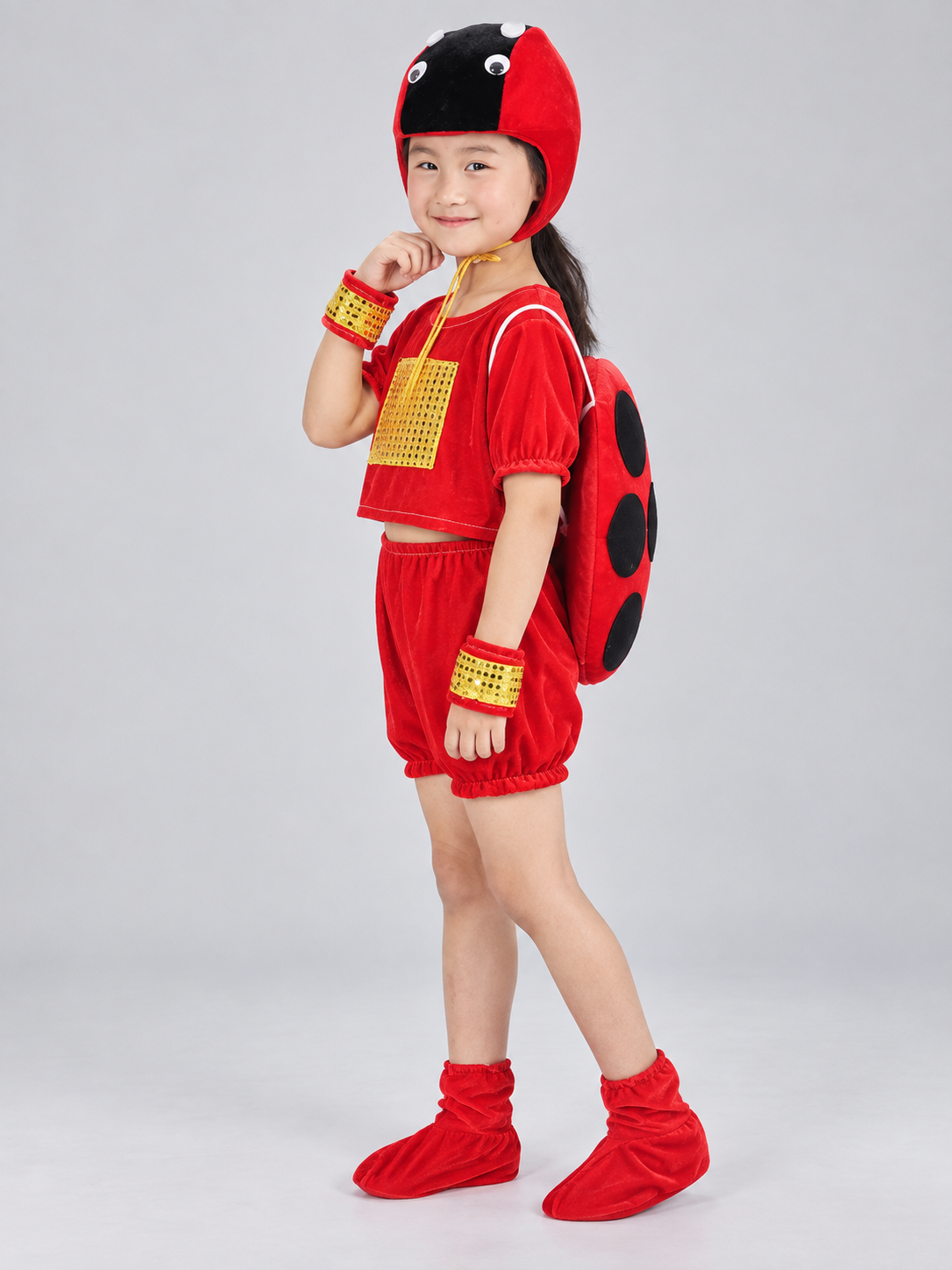 Kids' ladybug costume red and black