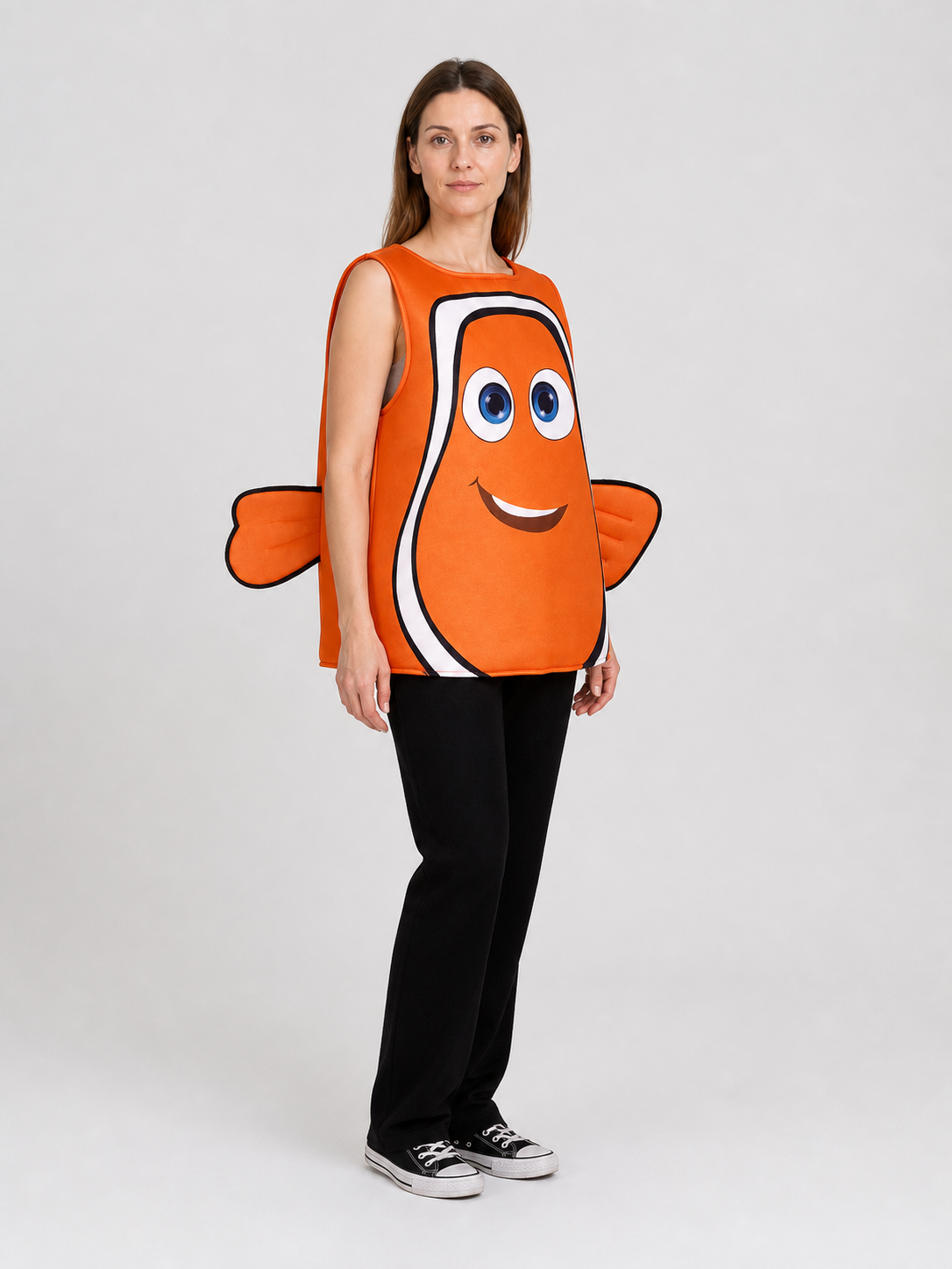 Nemo Fish Cosplay Costume, Orange, with Fins side view
