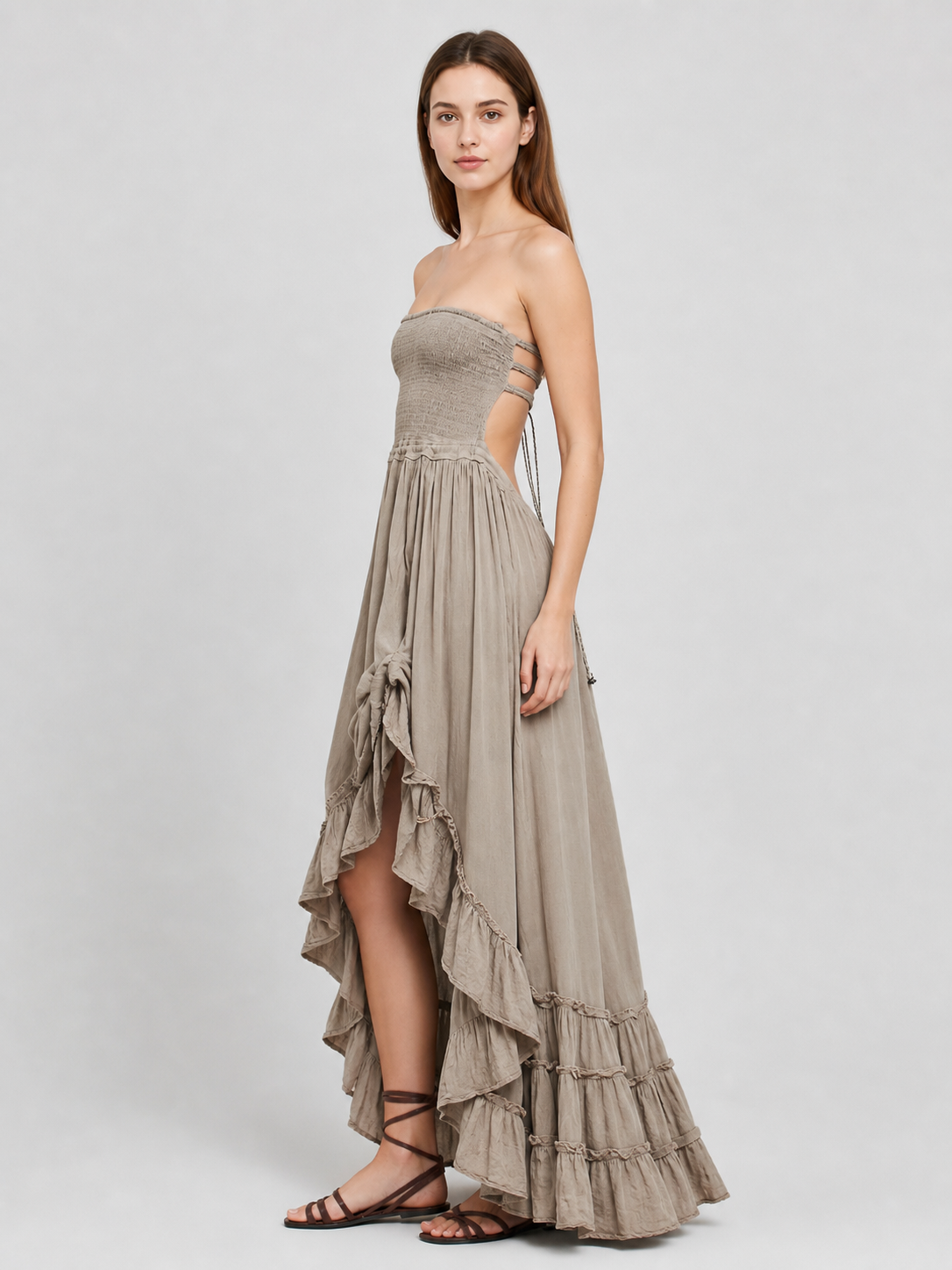 Strapless Boho Maxi Dress