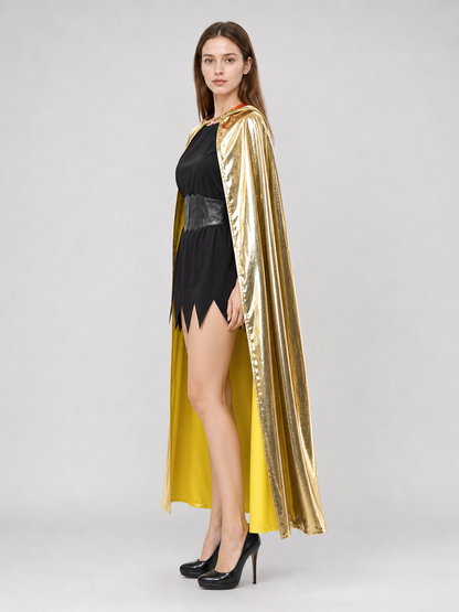 Golden Carnival Cape with Decorative Crown