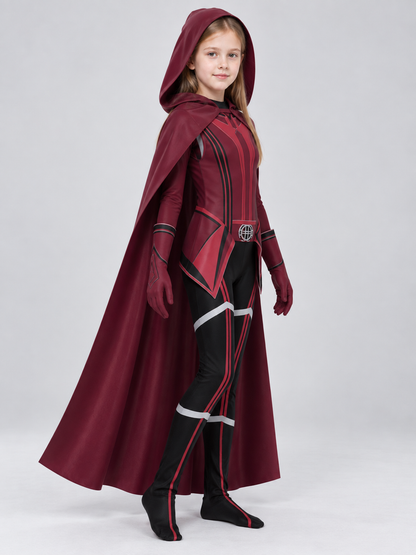 Scarlet Witch Cosplay Costume with Cape and Hood side view