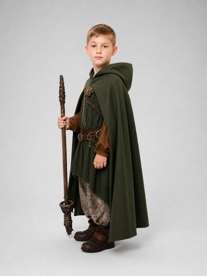 Green Hooded Carnival Cloak XL