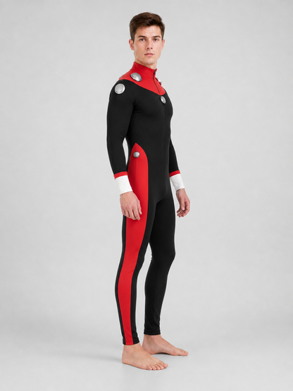 Scott Duval Cosplay Costume, Black and Red Jumpsuit