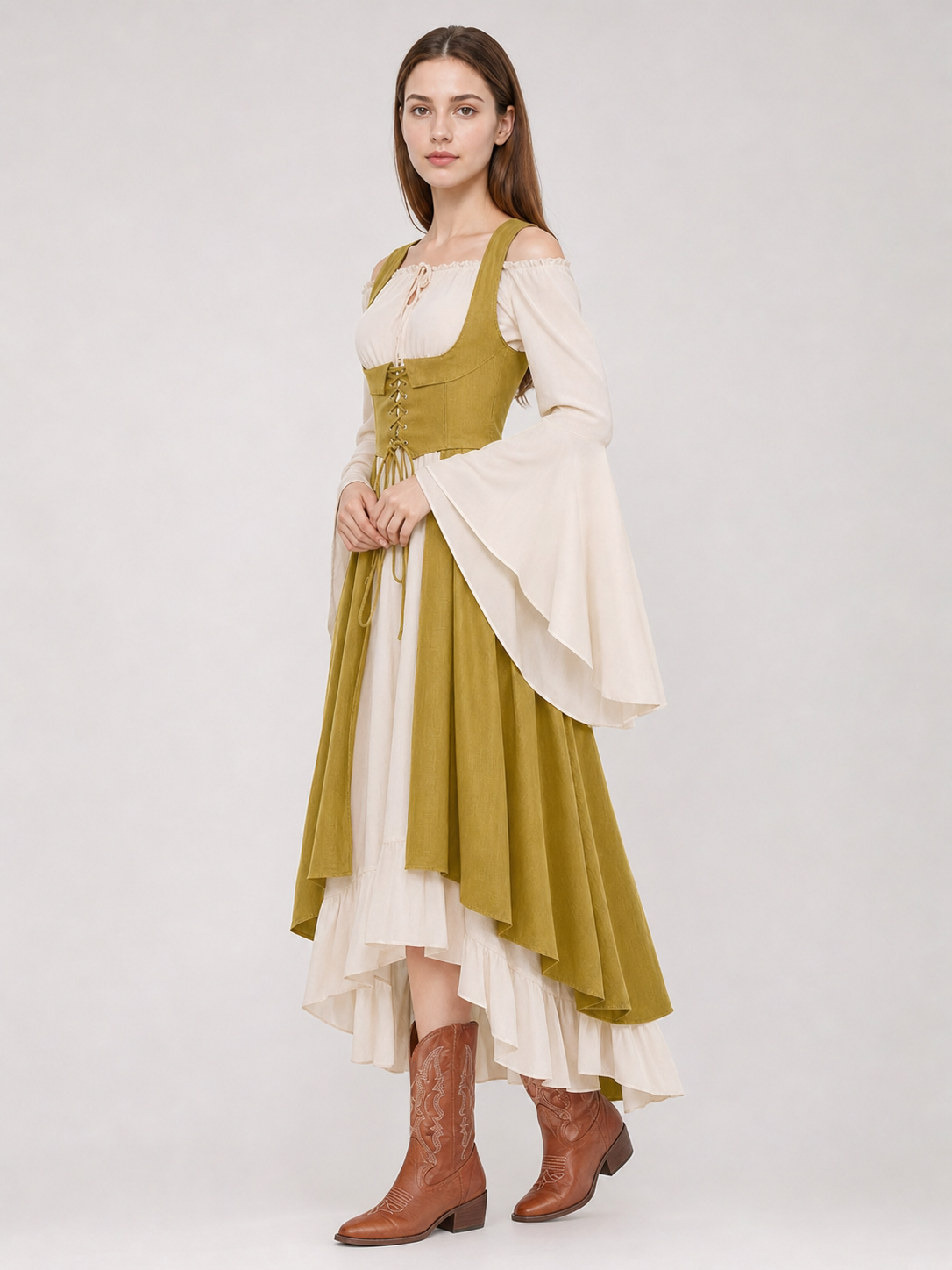 Renaissance-Style Costume Dress with Lacing