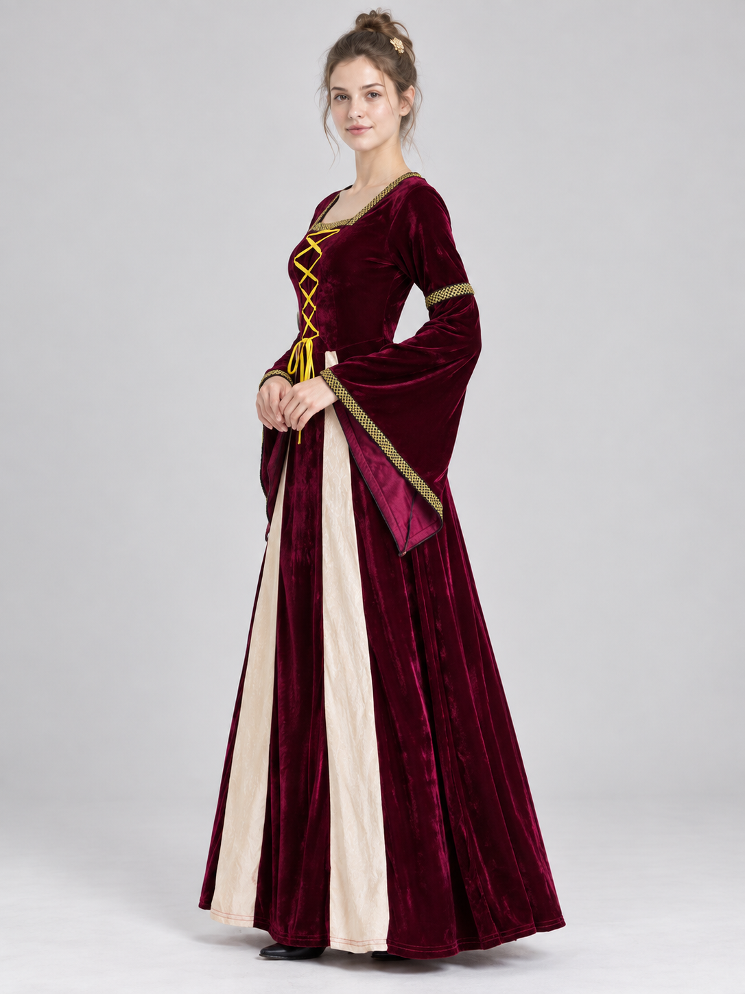 Medieval-Style Lace-Up Carnival Dress