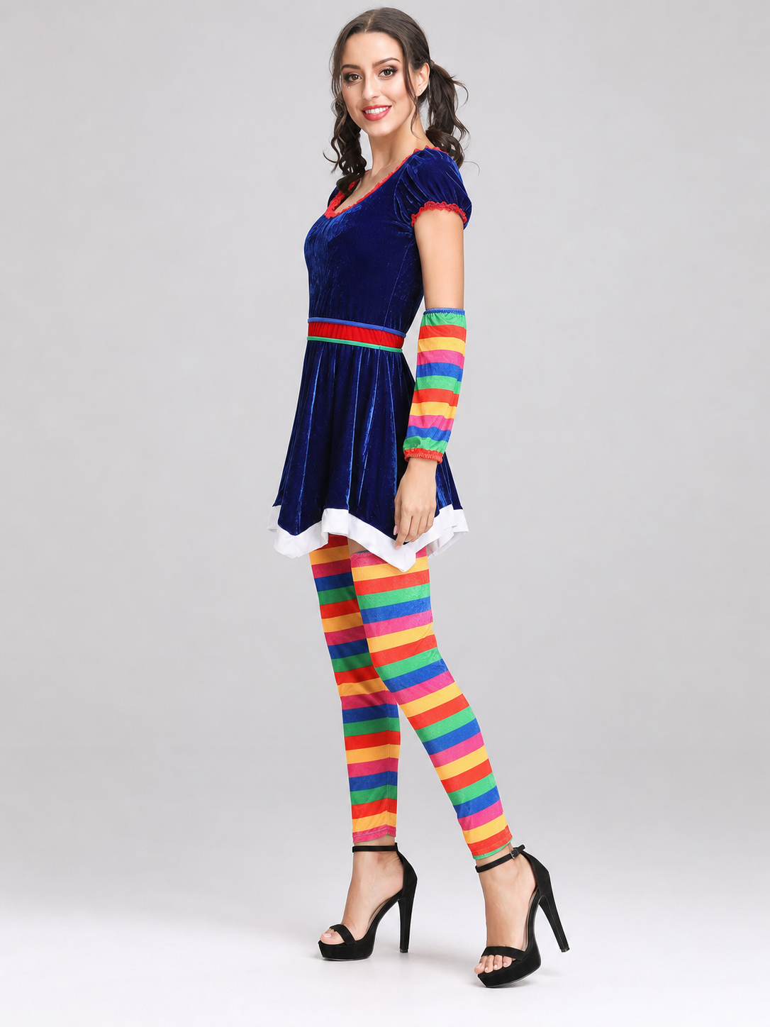 Stage Costume with Rainbow Stripes for Performances