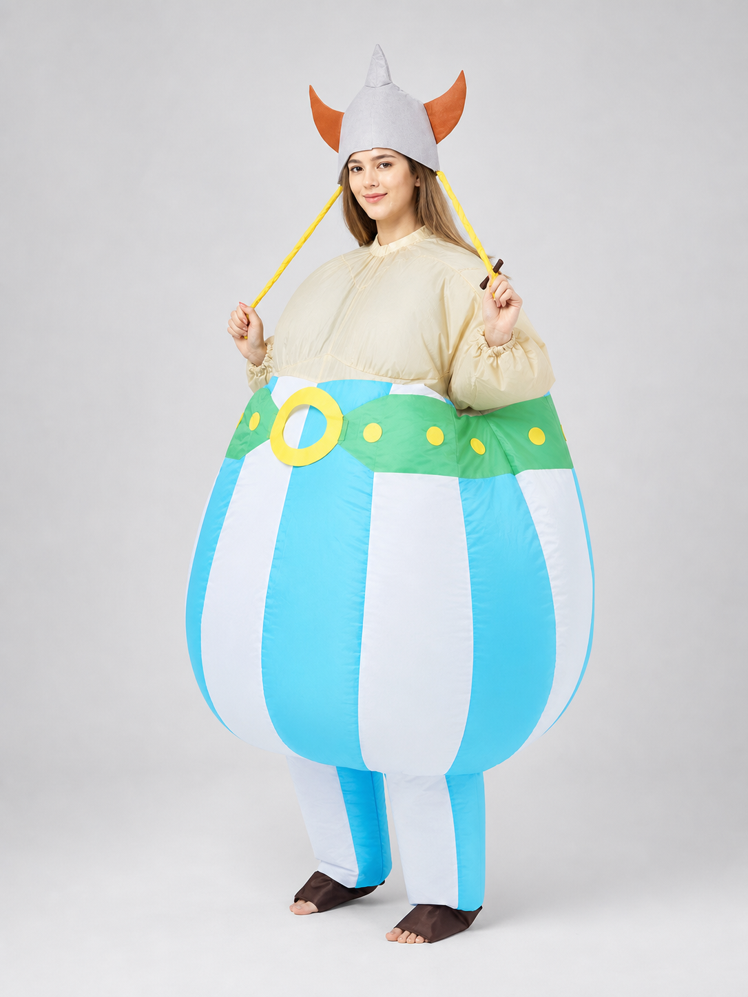 Inflatable Viking Costume with Horned Helmet for Parties