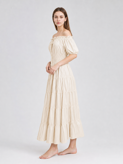 Tiered Long Dress in a Medieval Style