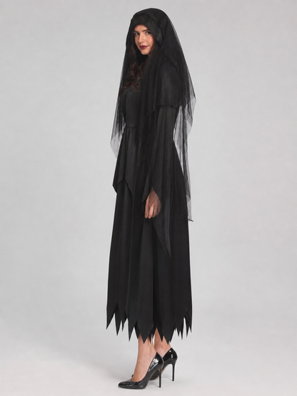Gothic Adult Hooded Cloak with Veil