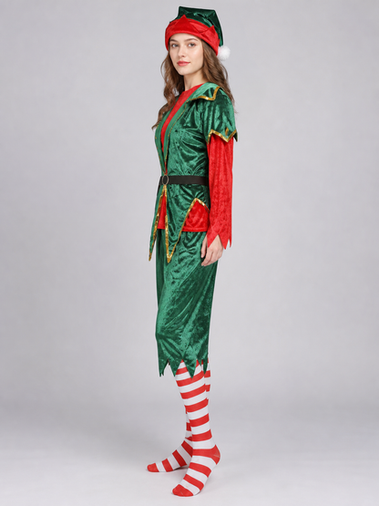 Christmas Elf Costume: Green and Red Jumpsuit