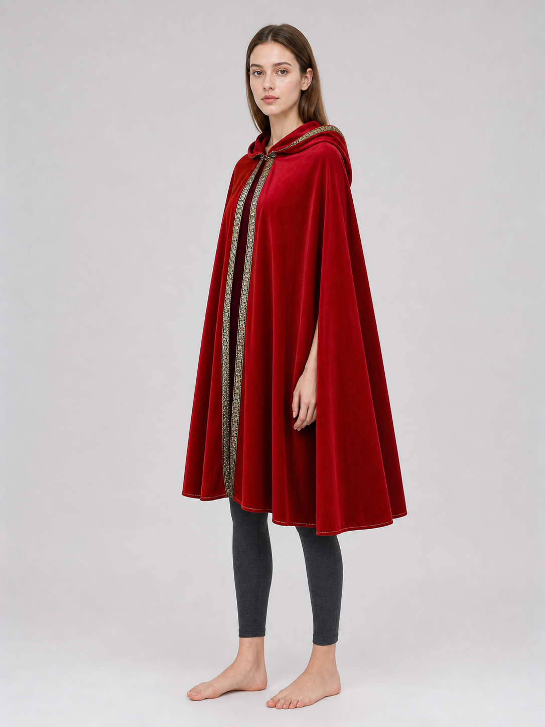 Red Hooded Carnival Cloak for Cosplay