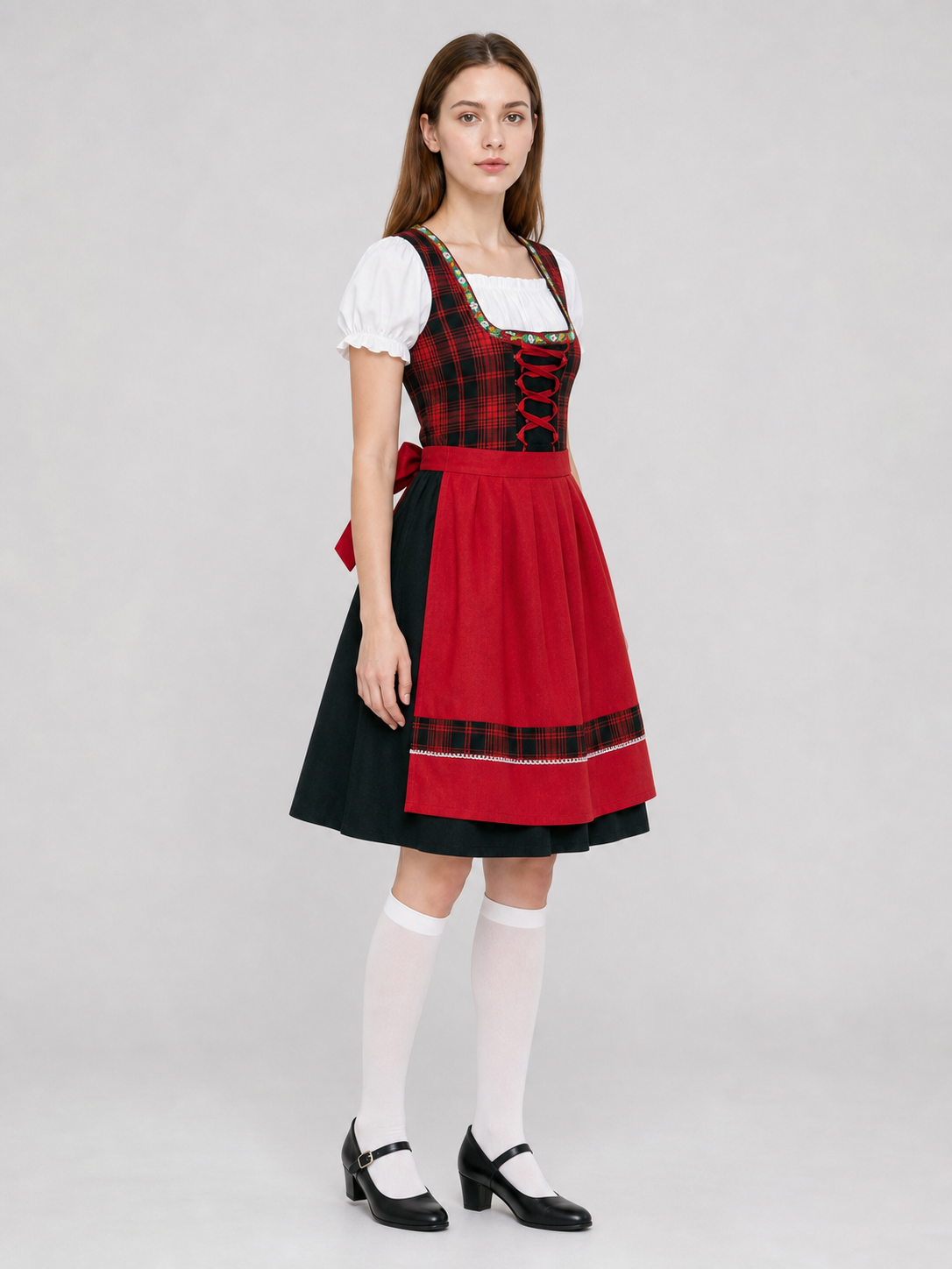 Plaid Costume Dress with Accessories