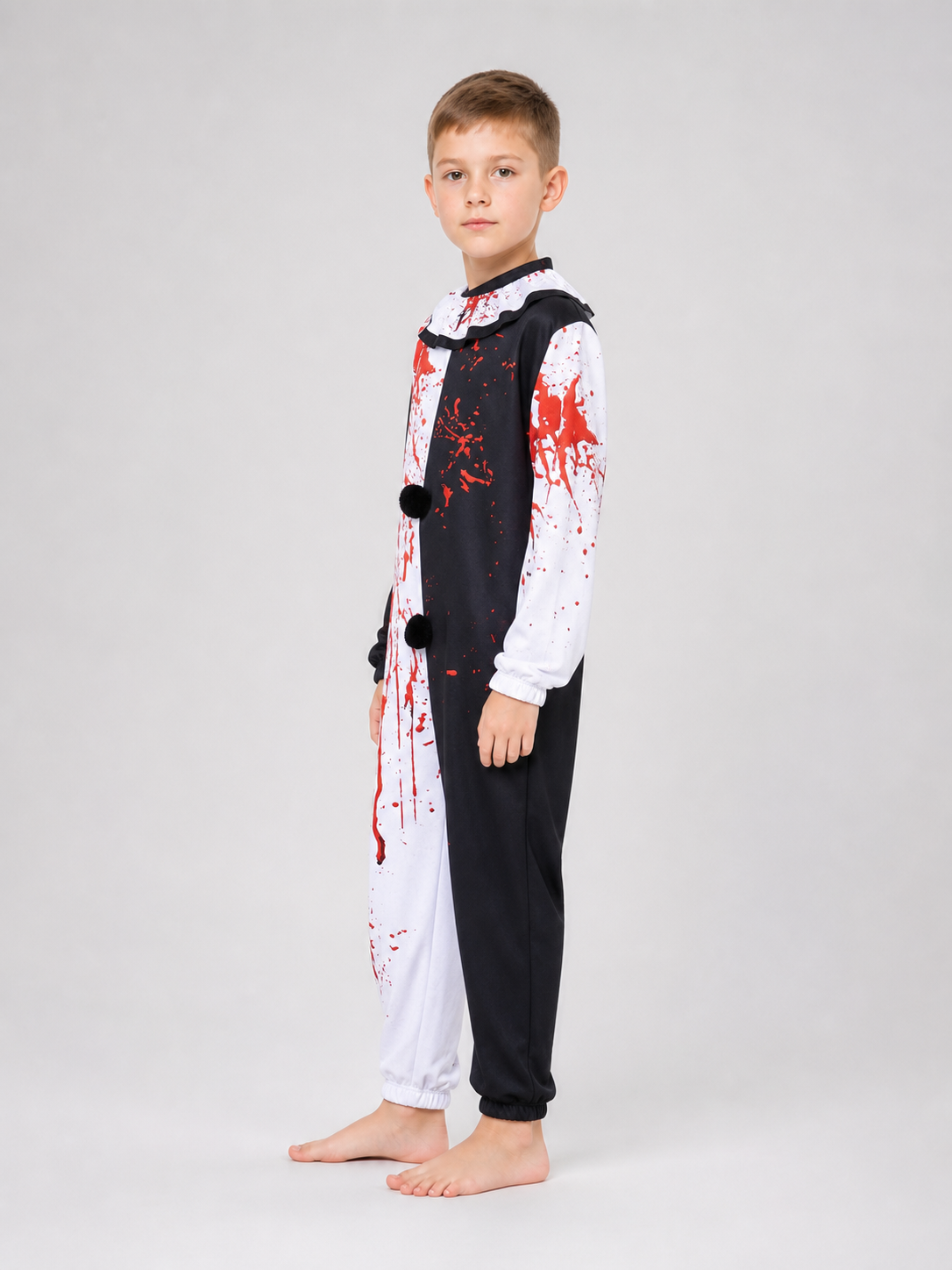 Clown Jumpsuit Costume with Red Splashes