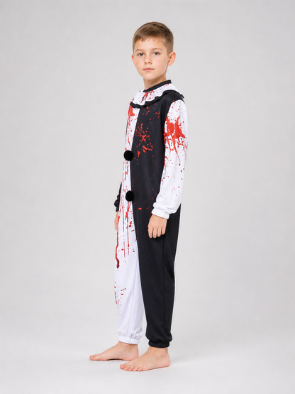 Clown Jumpsuit Costume with Red Splashes
