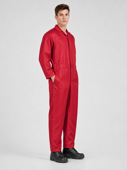 Red Miles Long-Sleeve Jumpsuit