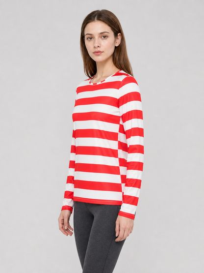 Wally Cosplay Costume in Red and White Stripes
