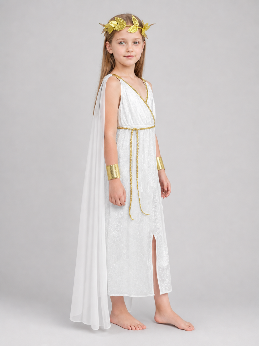 Ancient Greek Goddess Costume with Cape and Accessories
