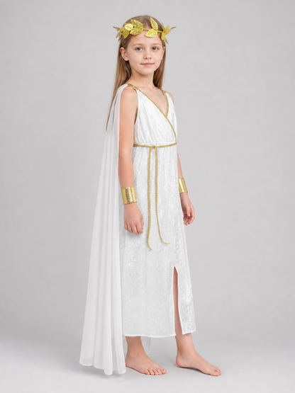 Ancient Greek Goddess Costume with Cape and Accessories