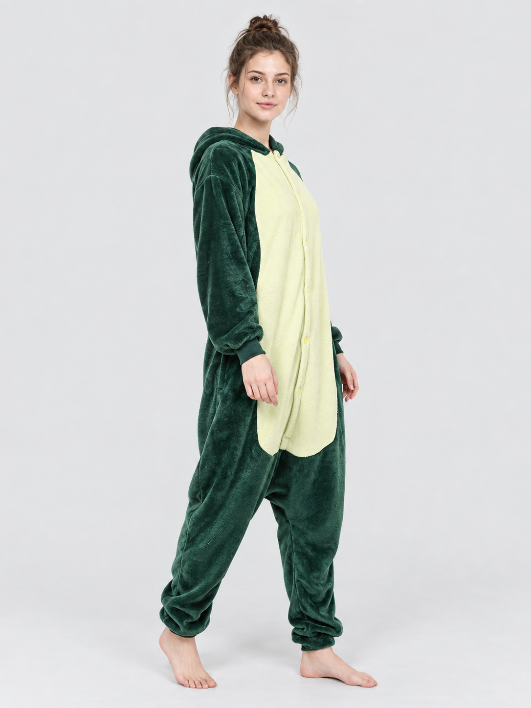 Hooded Pajama Jumpsuit, Dark Green