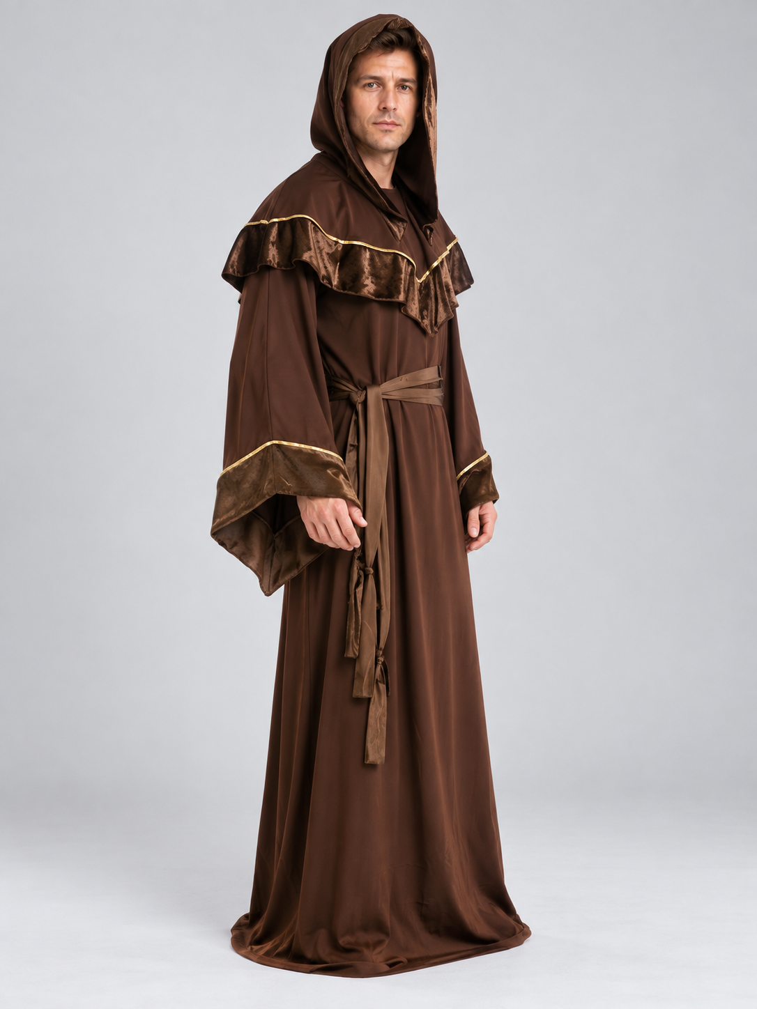 Adult Wizard Carnival Costume, Brown