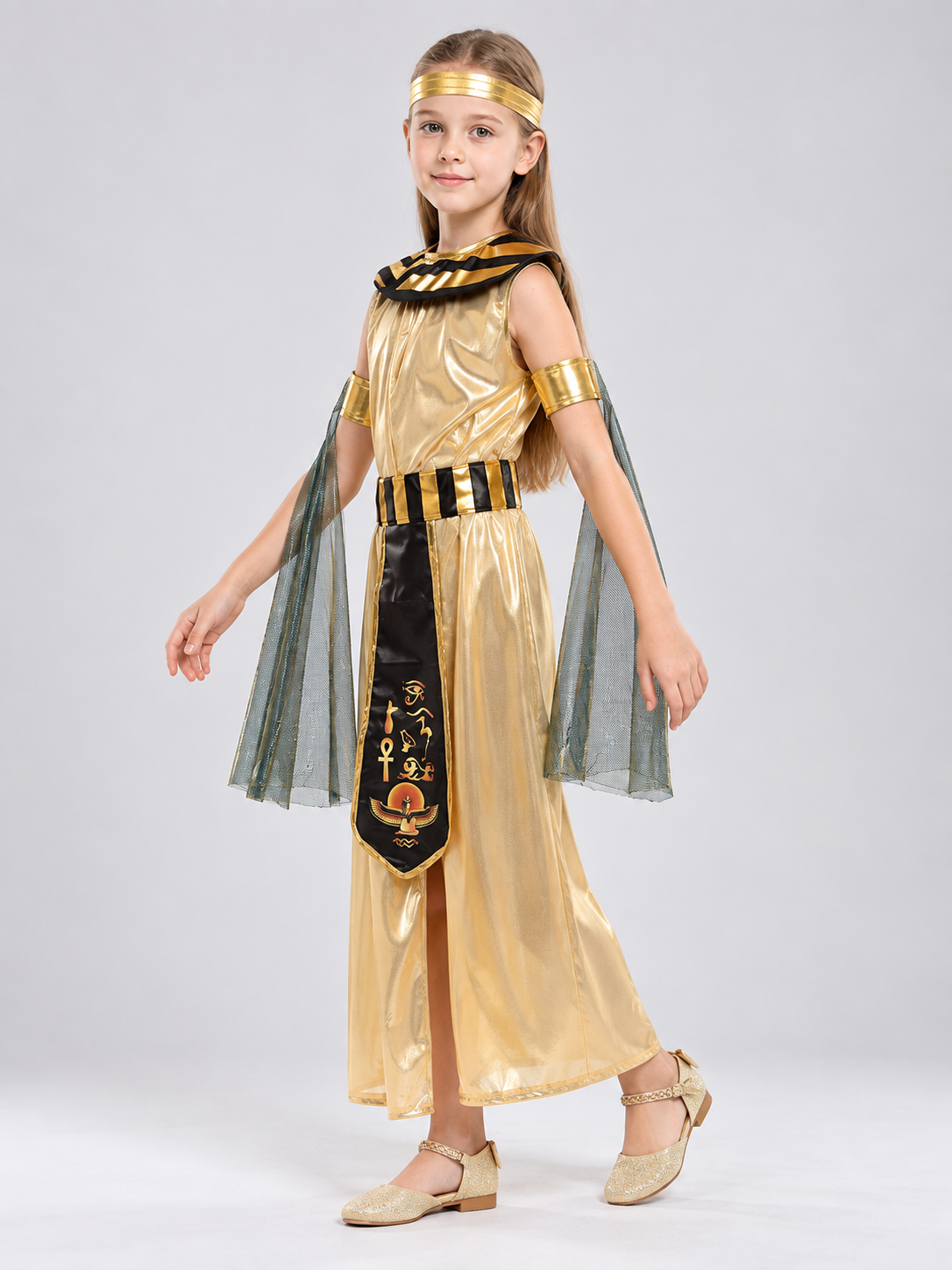 Ancient Egyptian style carnival costume, gold