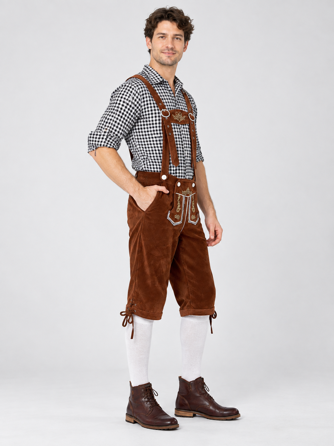Oktoberfest Costume: Plaid Shirt and Breeches Shorts