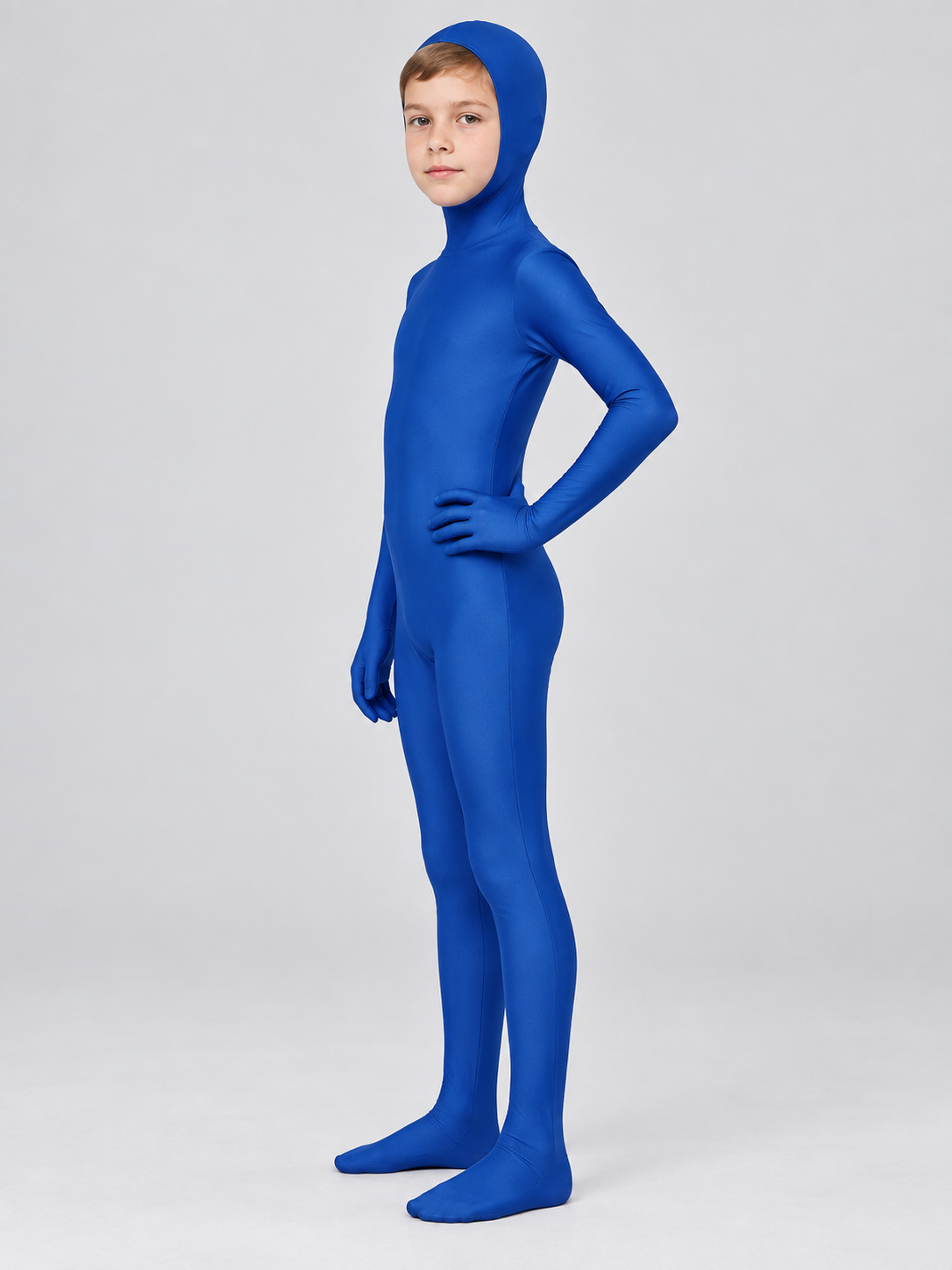 Blue Jumpsuit Costume with Closed Head and Gloves