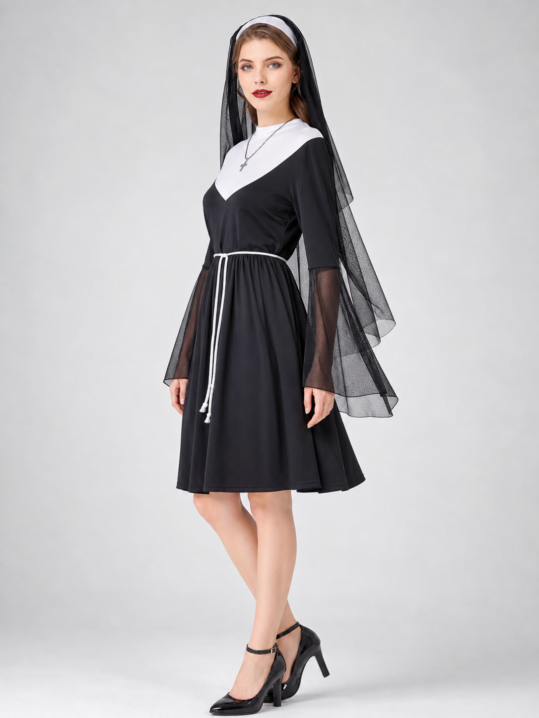 Religious-style cosplay costume with veil
