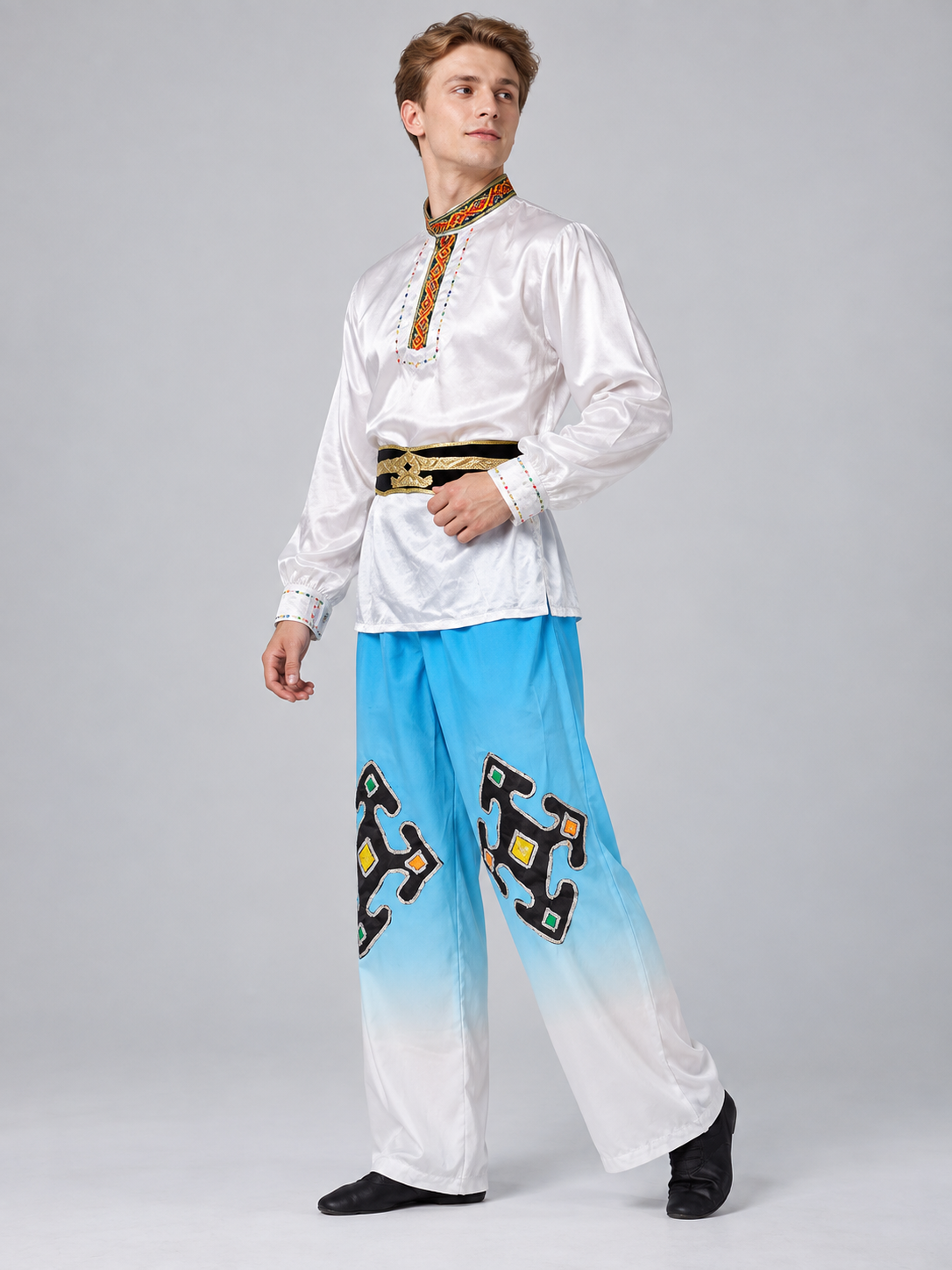 Dance Costume for Performances: Shirt, Pants, Belt