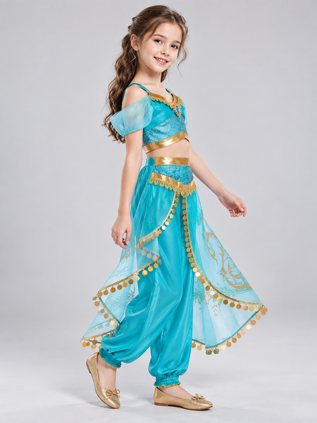 Kids' Carnival Costume with Sequins and Brooch
