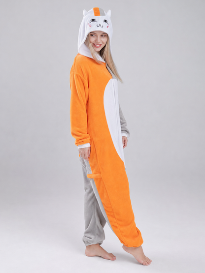 Plush Hooded Cat Kigurumi Costume