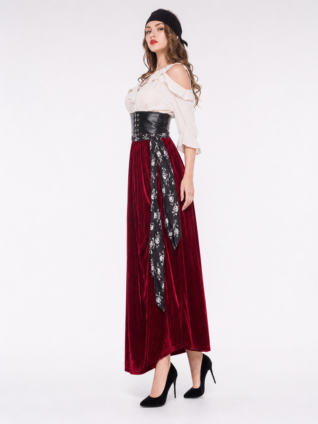 Pirate Cosplay Costume: Skirt, Top, and Belt