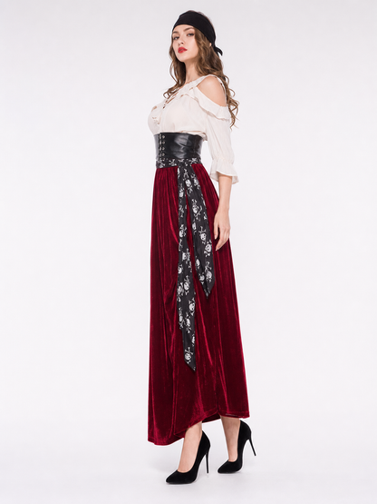 Pirate Cosplay Costume: Skirt, Top, and Belt