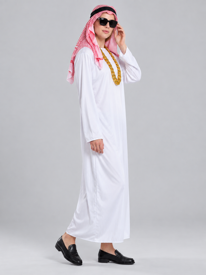 Carnival Costume with White Tunic and Accessories side view