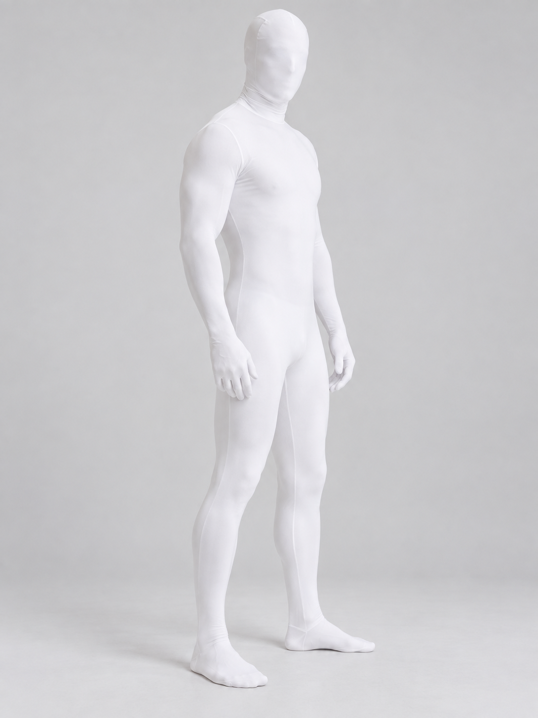 White Hooded Bodysuit with Long Sleeves