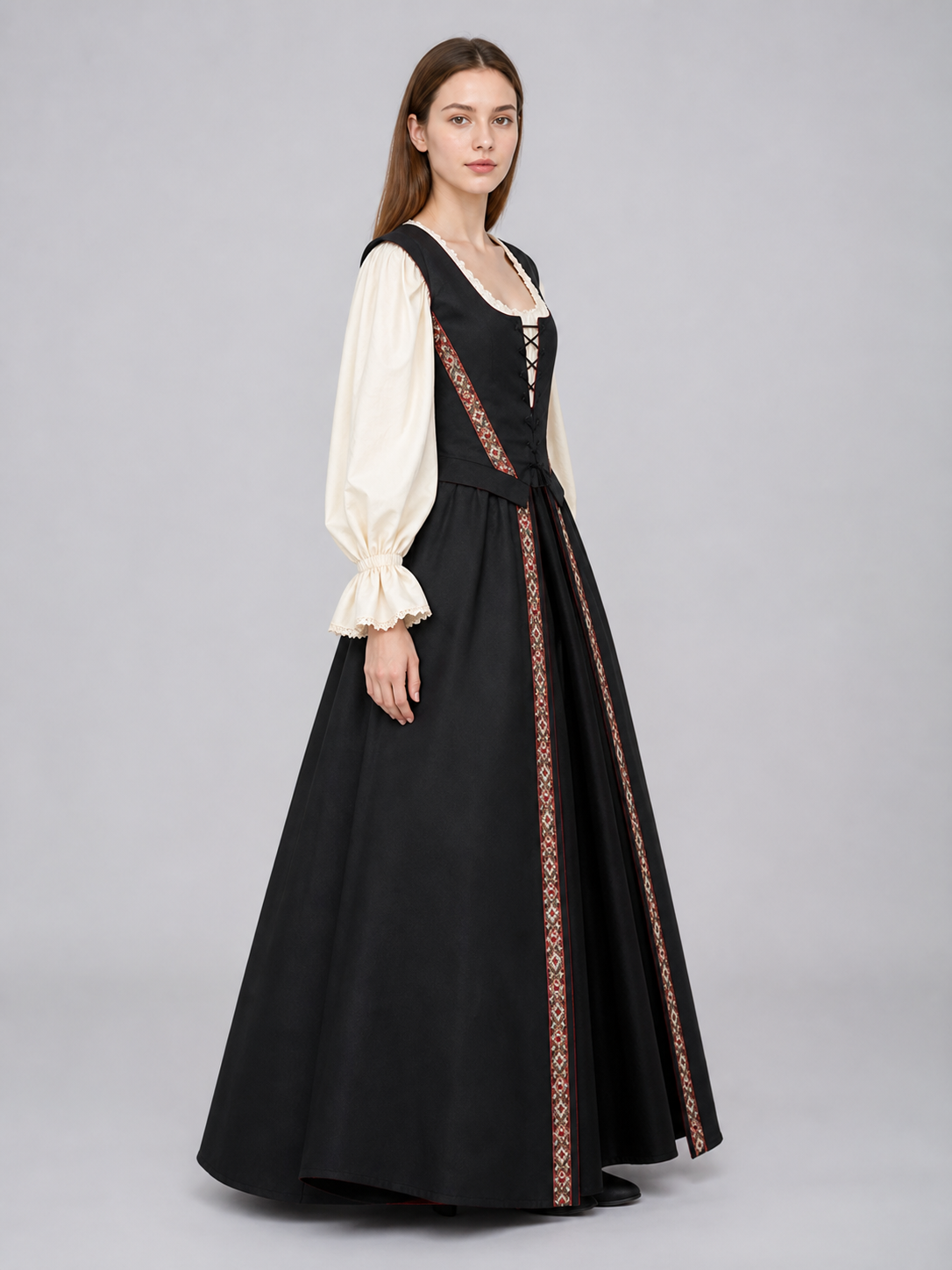 Medieval-Style Lace-Up Dress