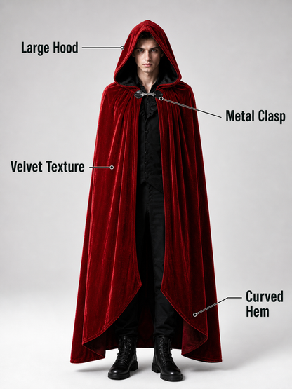 Red Hooded Carnival Cloak for Cosplay