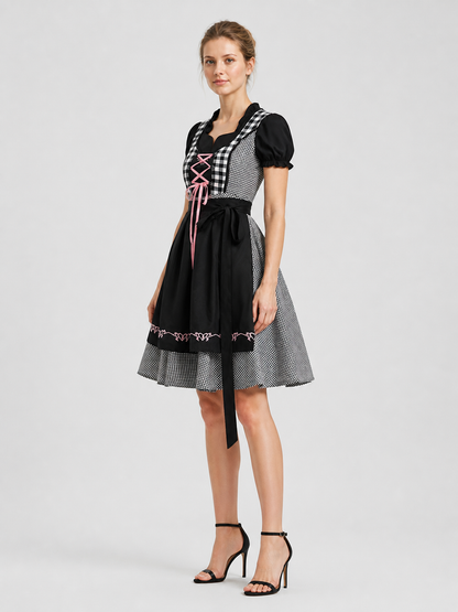 Square-Neck Dress with Puff Sleeves side view