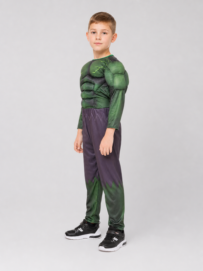 Kids' Hulk superhero costume with mask, jumpsuit