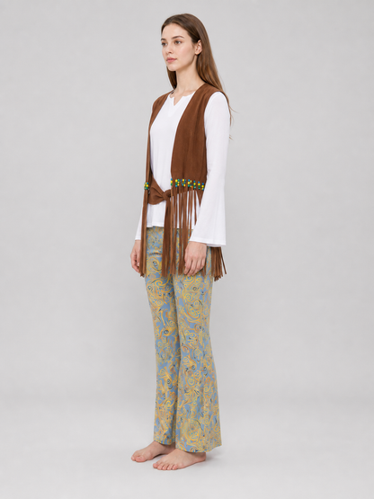 Stage Costume with Vest, Fringe, and Pants side view