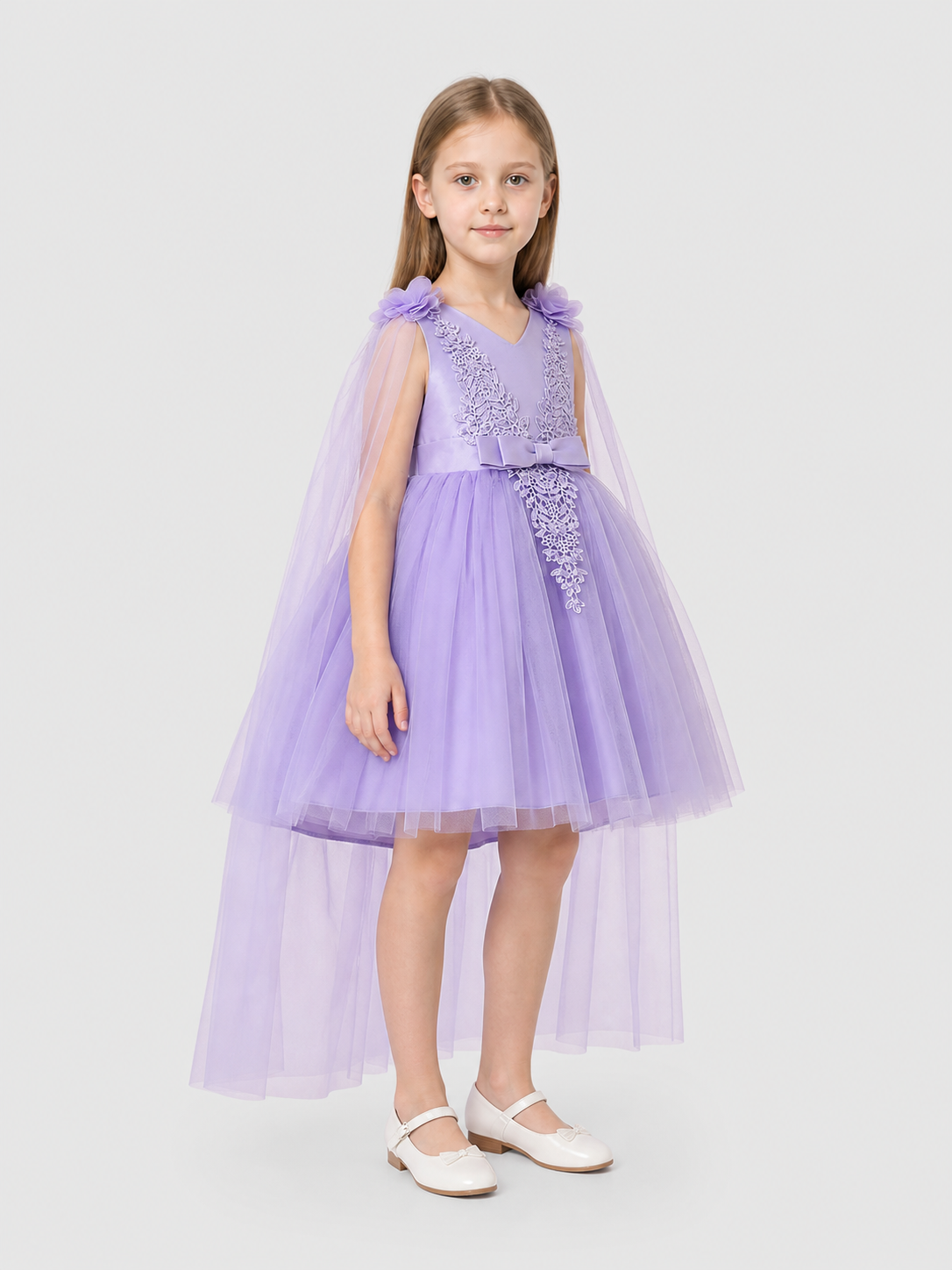 Light Purple Princess Dress with Embroidery