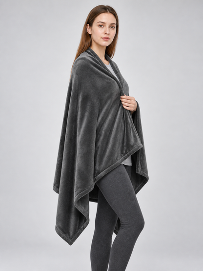 Electric Blanket Throw, Gray, Eight Heating Zones side view
