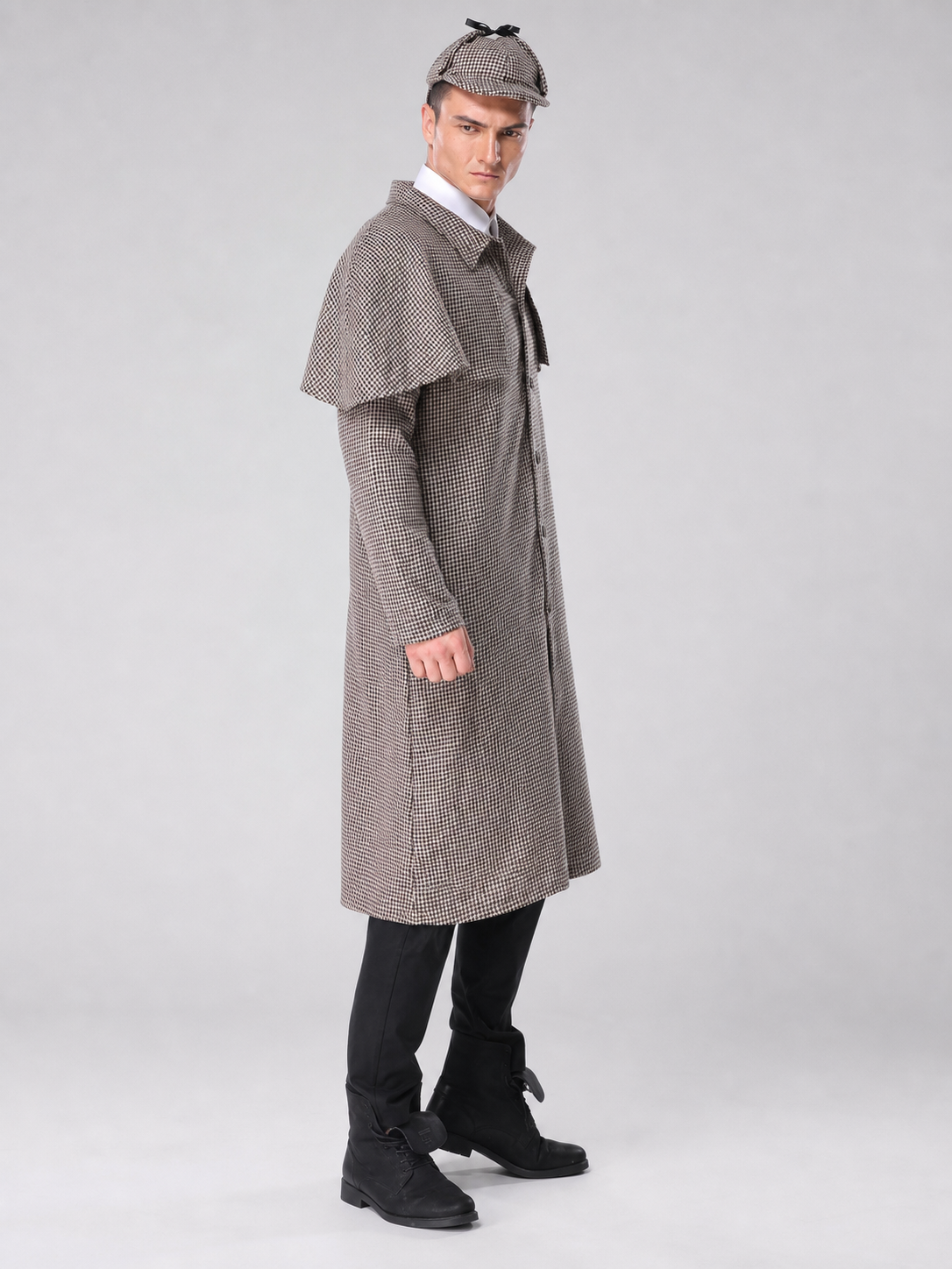 Sherlock Holmes Costume, Black and White Plaid