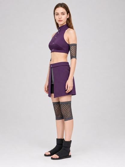 Yamanaka Ino Cosplay Costume: Top, Shorts, and Accessories