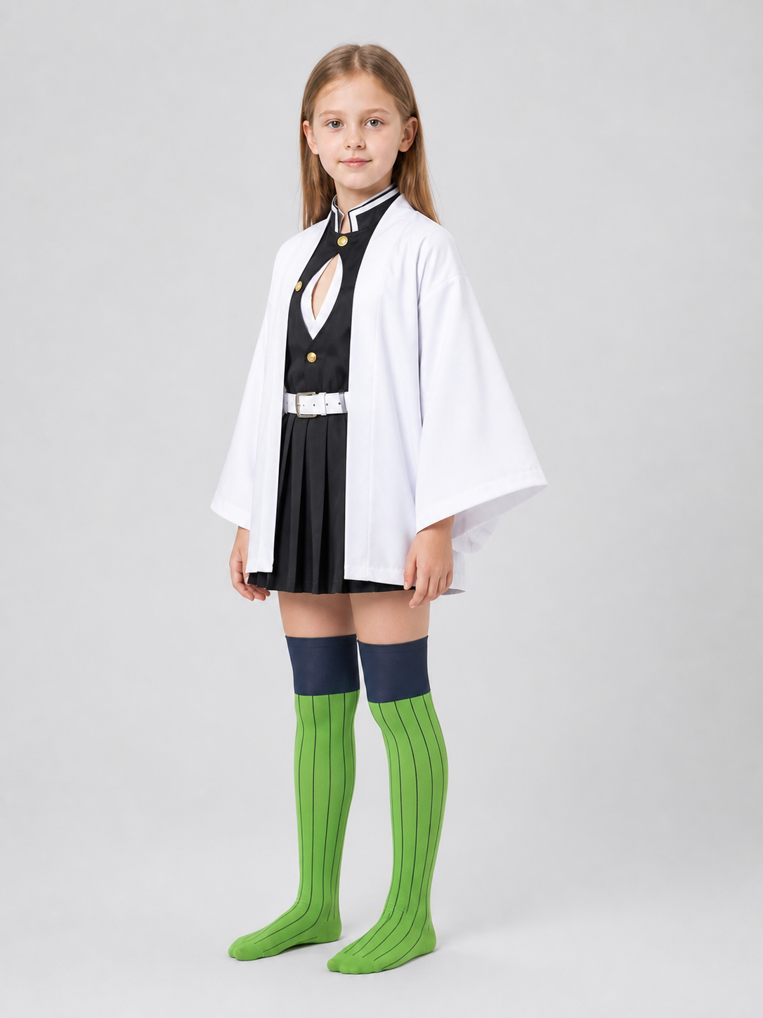 Mitsuri Kanroji Cosplay Costume, Polyester, Cape side view
