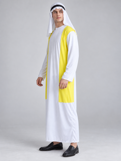 White Carnival Costume with Yellow Inserts