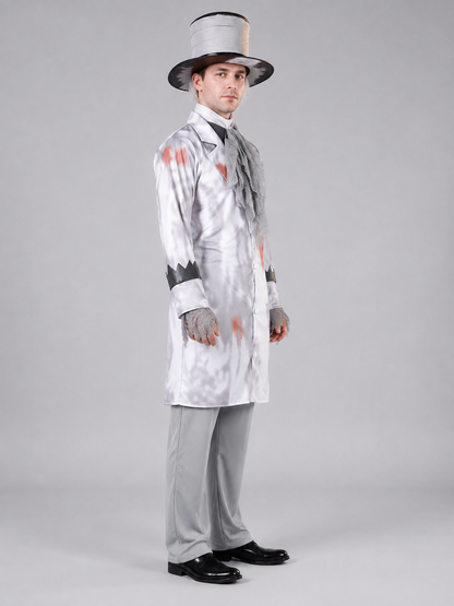 Costume with Top Hat and Neck Accessory side view