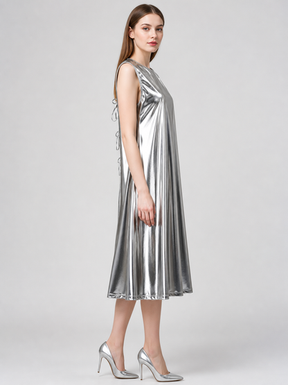 Silver Lace-Up Costume Dress for Cosplay
