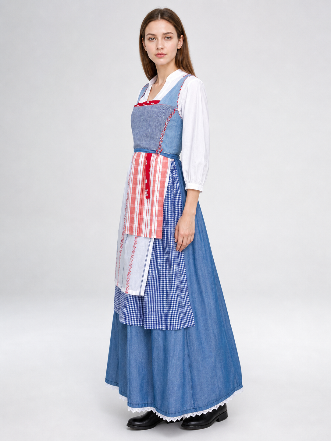 Folk-Style Carnival Costume with Long Skirt