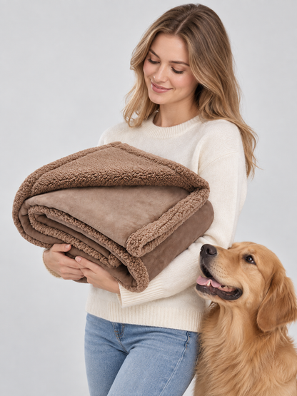 Reversible Pet Blanket with Edging side view